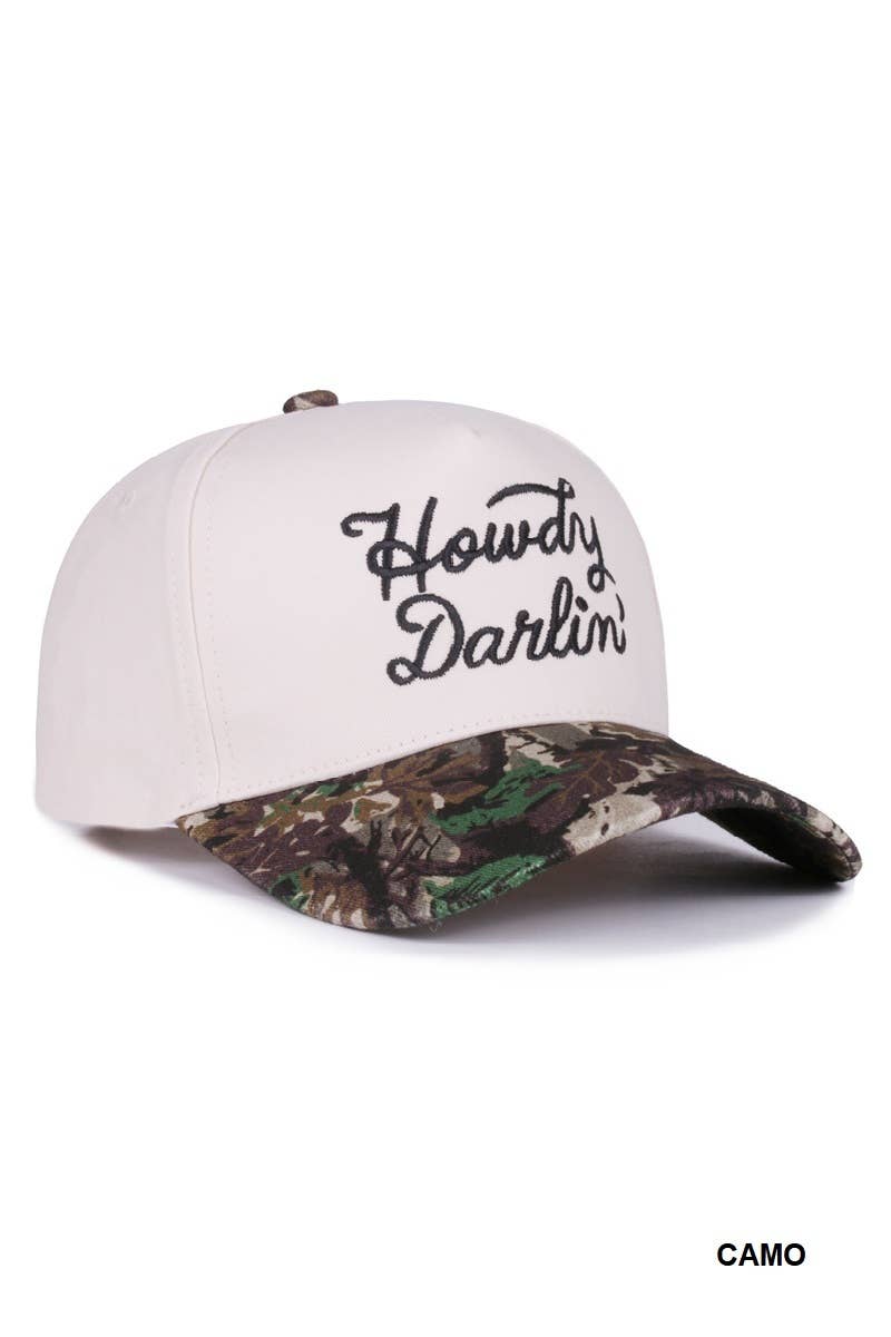 42POPS - 1014 Howdy Darlin Two Tone Canvas Cotton Cap SI-27998