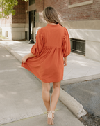 Sutton Corduroy Dress - Rust