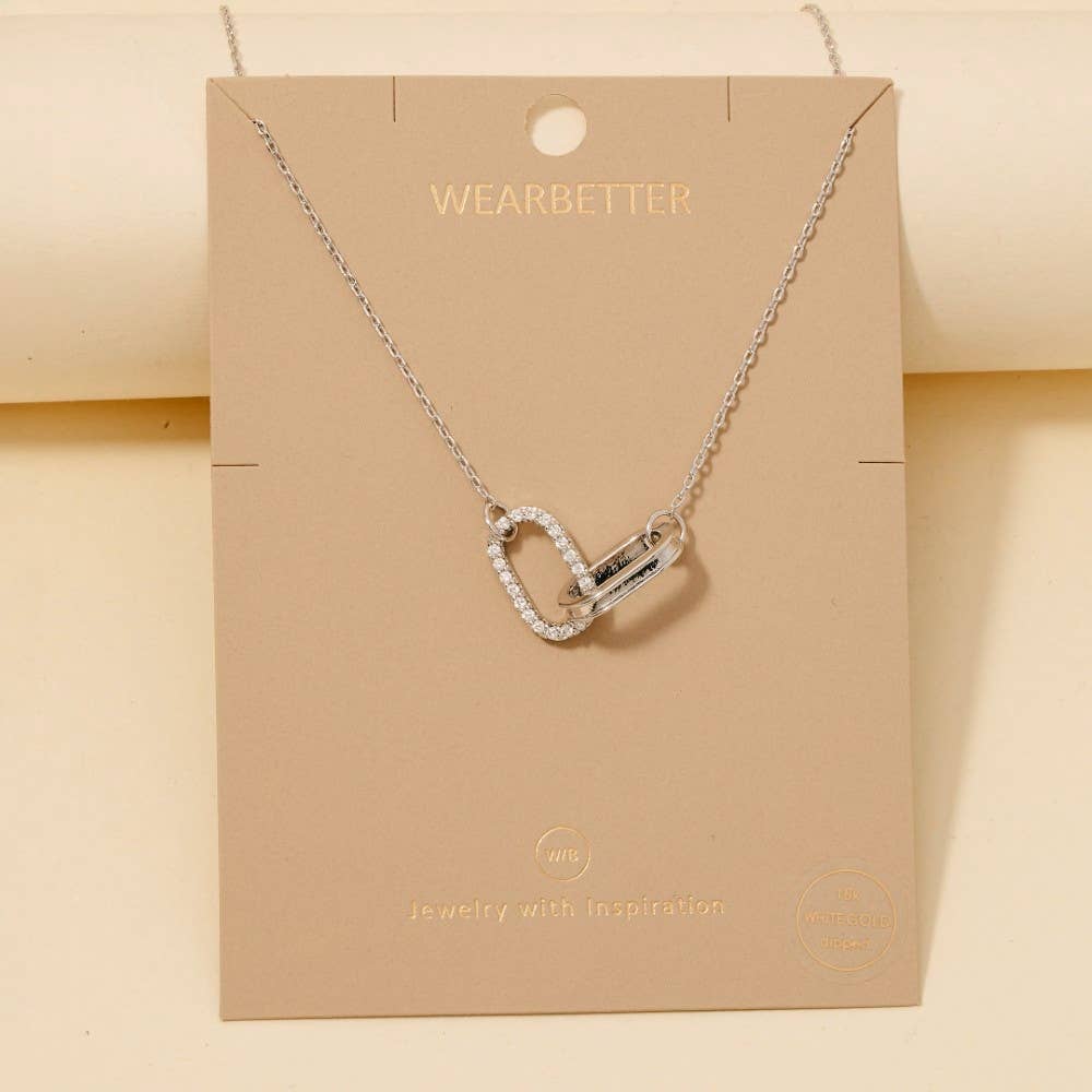 Anarchy Street - Gold Dipped Cz Pave Oval Link Pendant Necklace