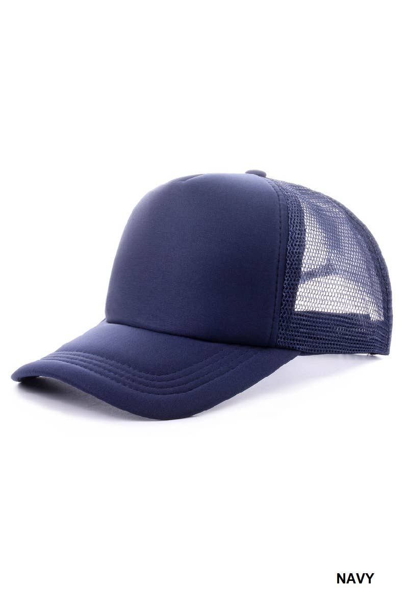 42POPS - SI-26827 Classic Solid Mesh Back Trucker Cap