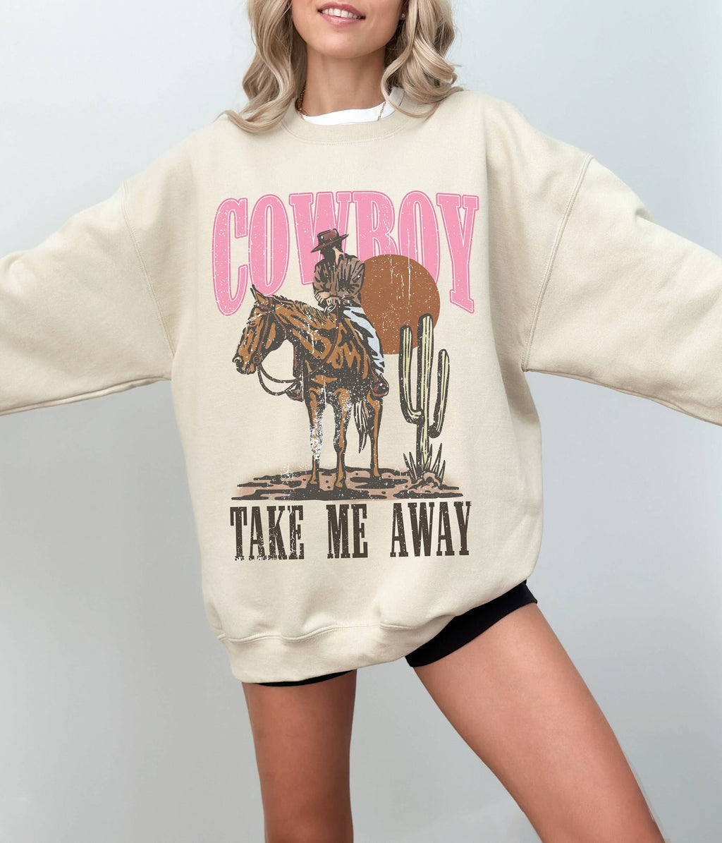 TheKingShirt - Girly Western Sweatshirt, Coastal Cowgirl Cactus Design