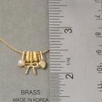 Anarchy Street - Gold Bow & Heart Charm Pendant Necklace