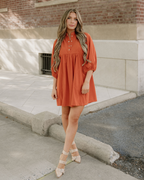 Sutton Corduroy Dress - Rust