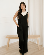 Zinnia Raw Seam Big Flower Patched Loose Overall Jumper