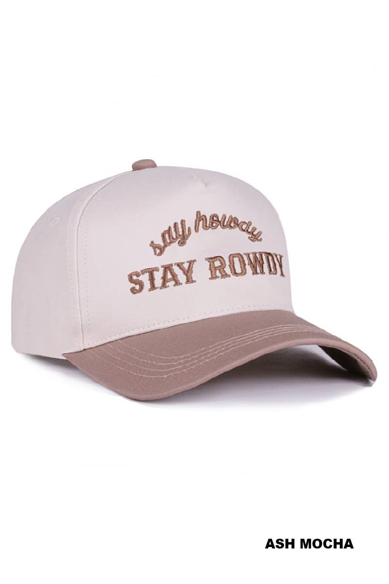 42POPS - 1028 Say Howdy Stay Rowdy Two Tone Canvas Cotton Cap SI-28991