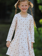 Fall Pumpkin Bow Girls Twirl Dress