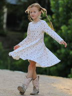 Fall Pumpkin Bow Girls Twirl Dress