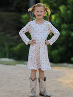 Fall Pumpkin Bow Girls Twirl Dress