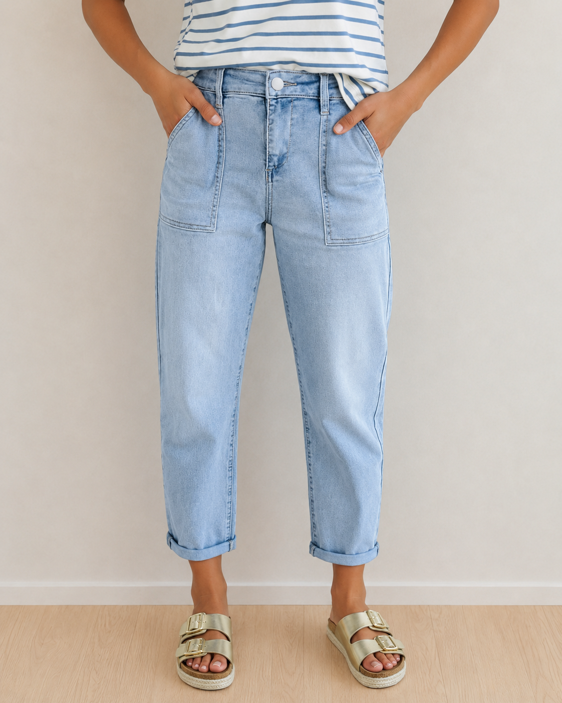 Calla High Rise Relaxed Patch Pocket Jeans