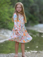 Fall Thanksgiving Pumpkin Leaf Print Dress