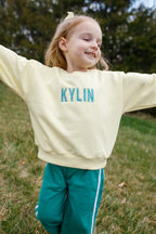Cotton French Terry Striped Wide Leg Pants
