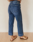 Willow Cropped High Rise Wide Leg Jeans - Dark Wash