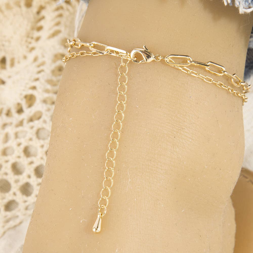 Anarchy Street - Double Strand Layered Link Chain Anklet