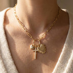 Anarchy Street - Multi-Charm Heart & Cross Paperclip Chain Necklace
