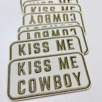 TEELUX - 2.5" Kiss Me Cowboy -  Embroidered Hat Patch