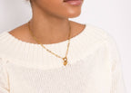 WJW - 18K Gold Stainless Steel Bow Charm Holder Necklace Gift Set