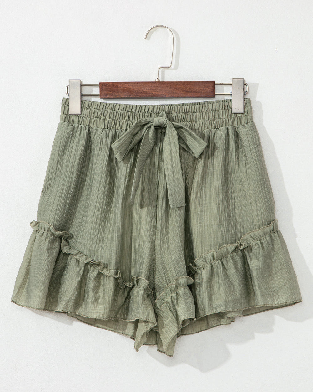 Dahlia Tie Waist Ruffle Hem Shorts