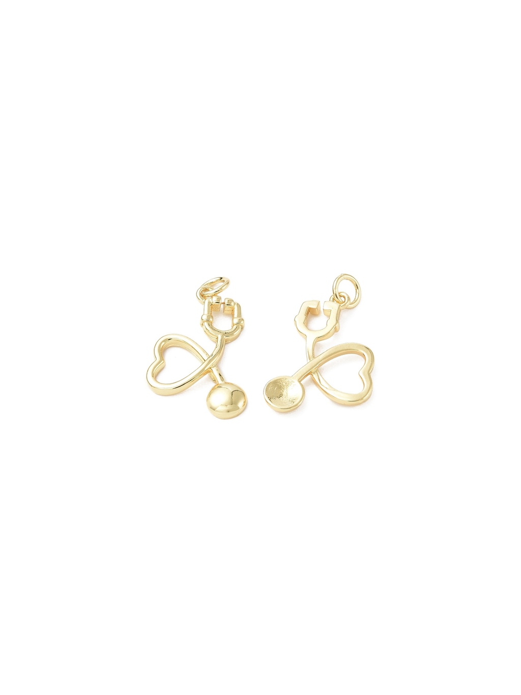 The Charm Bar Company - Gold Heart Stethoscope Charm