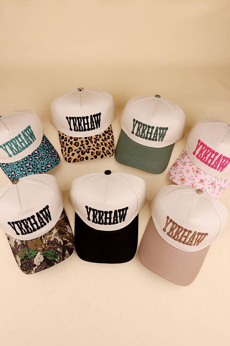 42POPS - 0118 Yeehaw Two Tone Canvas Cotton Cap SI-29122