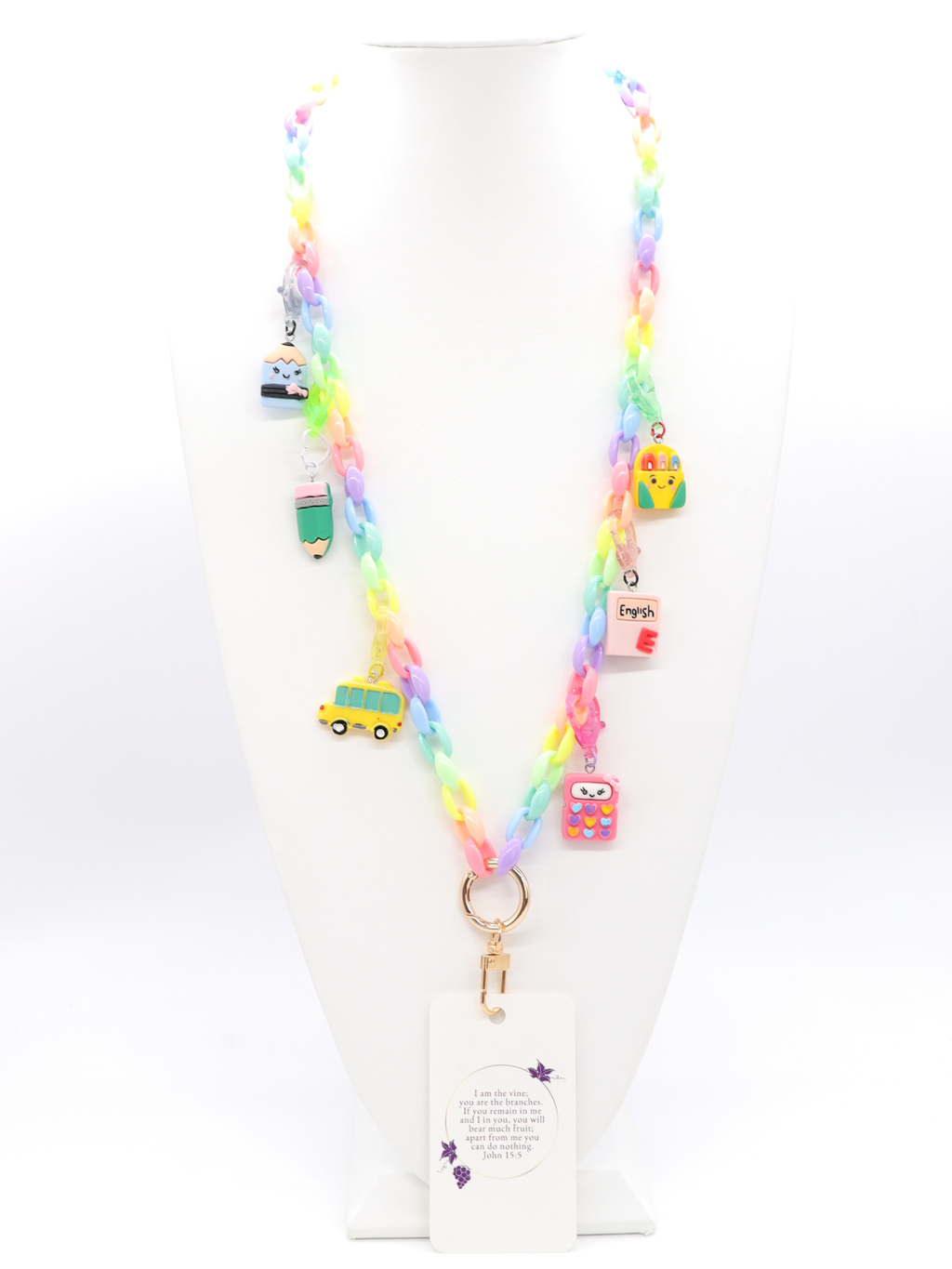 The Charm Bar Company - White Lanyard Charm Necklace