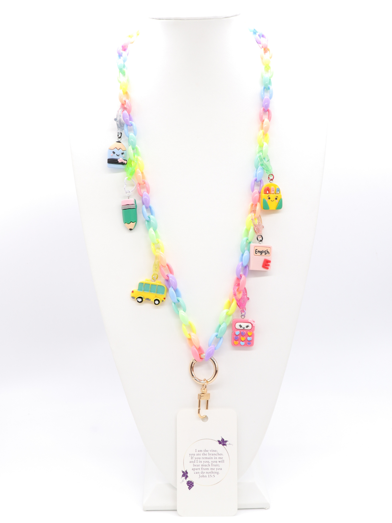 The Charm Bar Company - White Lanyard Charm Necklace