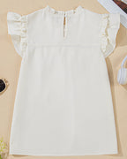 Clover Ruffle Trim Waffle Textured Blouse