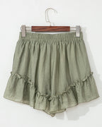 Dahlia Tie Waist Ruffle Hem Shorts