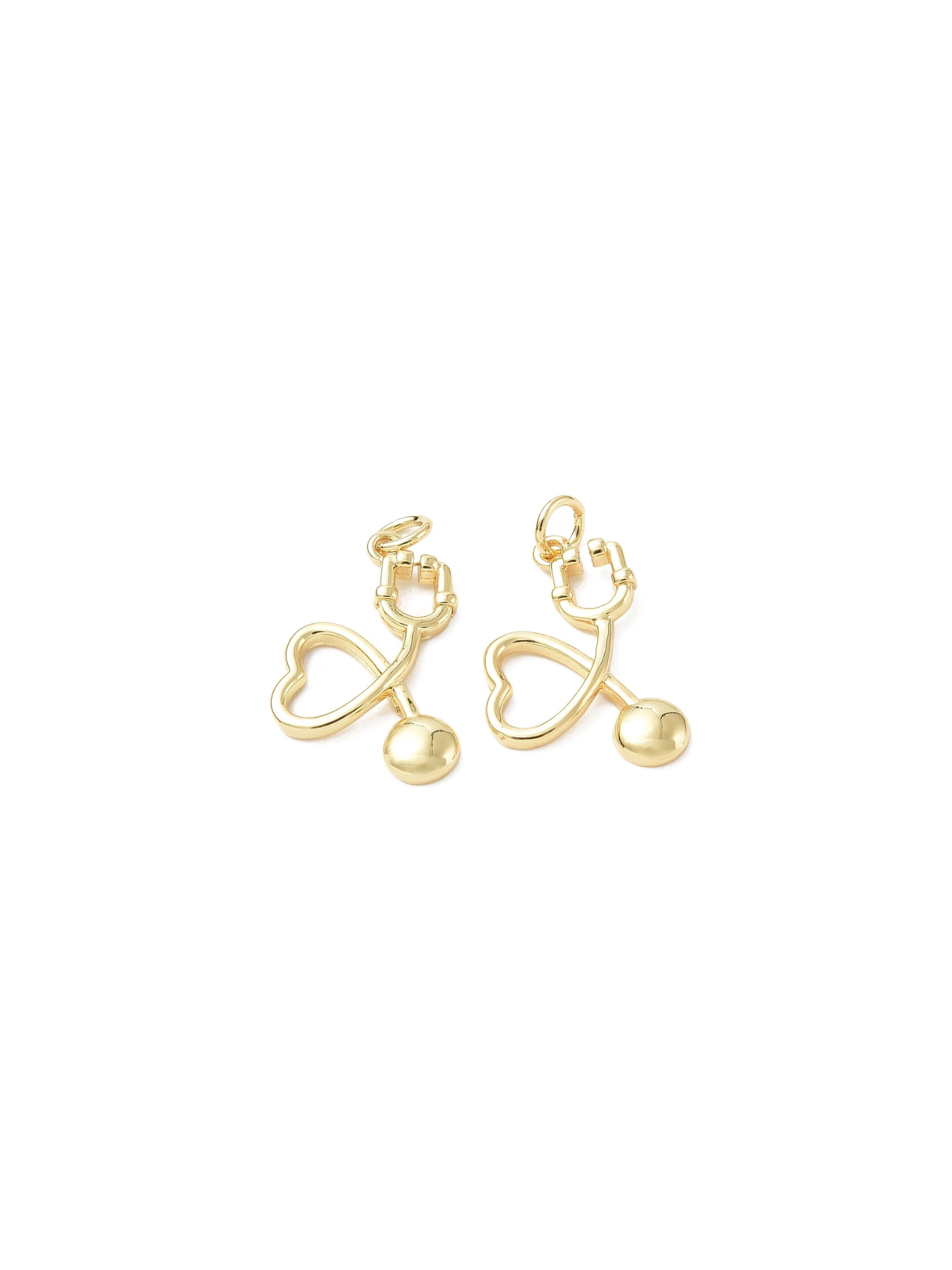 The Charm Bar Company - Gold Heart Stethoscope Charm