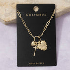 Anarchy Street - Multi-Charm Heart & Cross Paperclip Chain Necklace