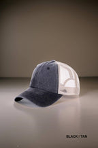 42POPS - SI-26424 Vintage Washed Cotton Mesh Cap Hat