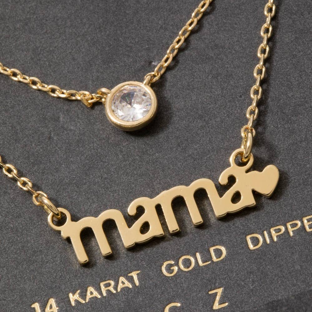 Anarchy Street - 14K Gold Dipped Layered Mama Cz Necklace