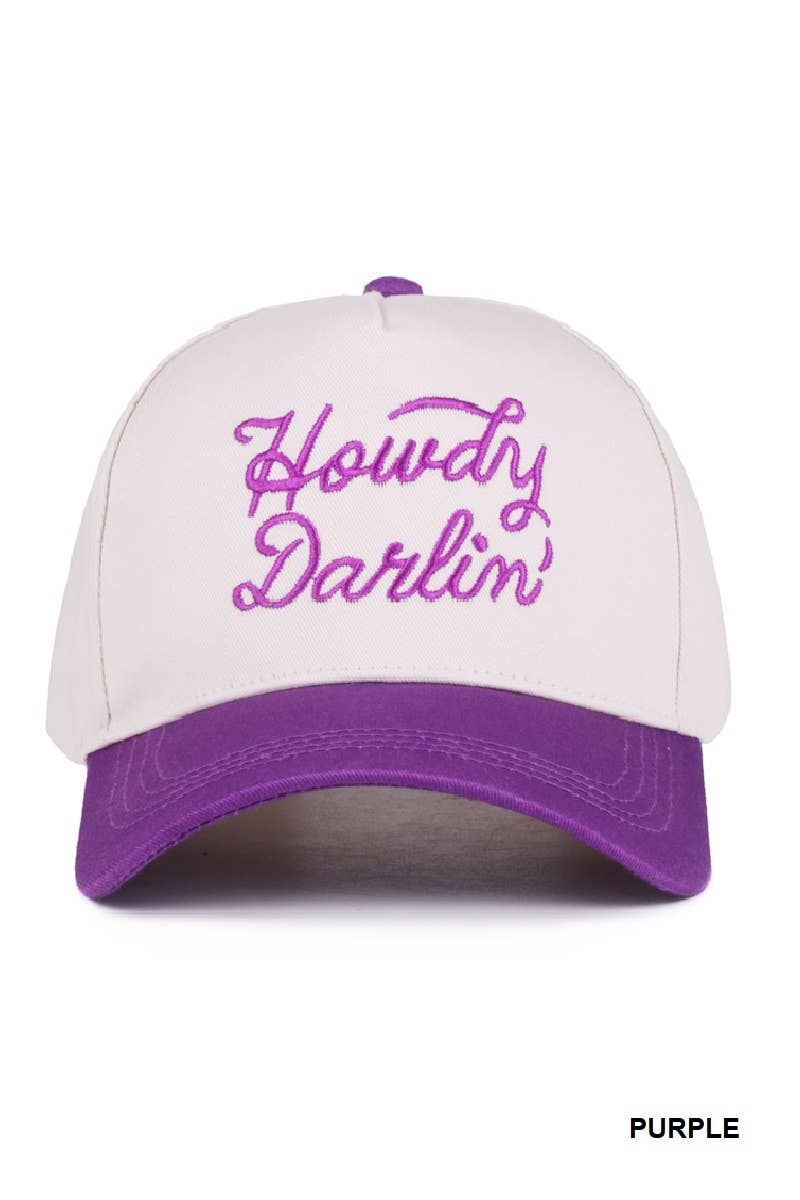 42POPS - 1014 Howdy Darlin Two Tone Canvas Cotton Cap SI-27998