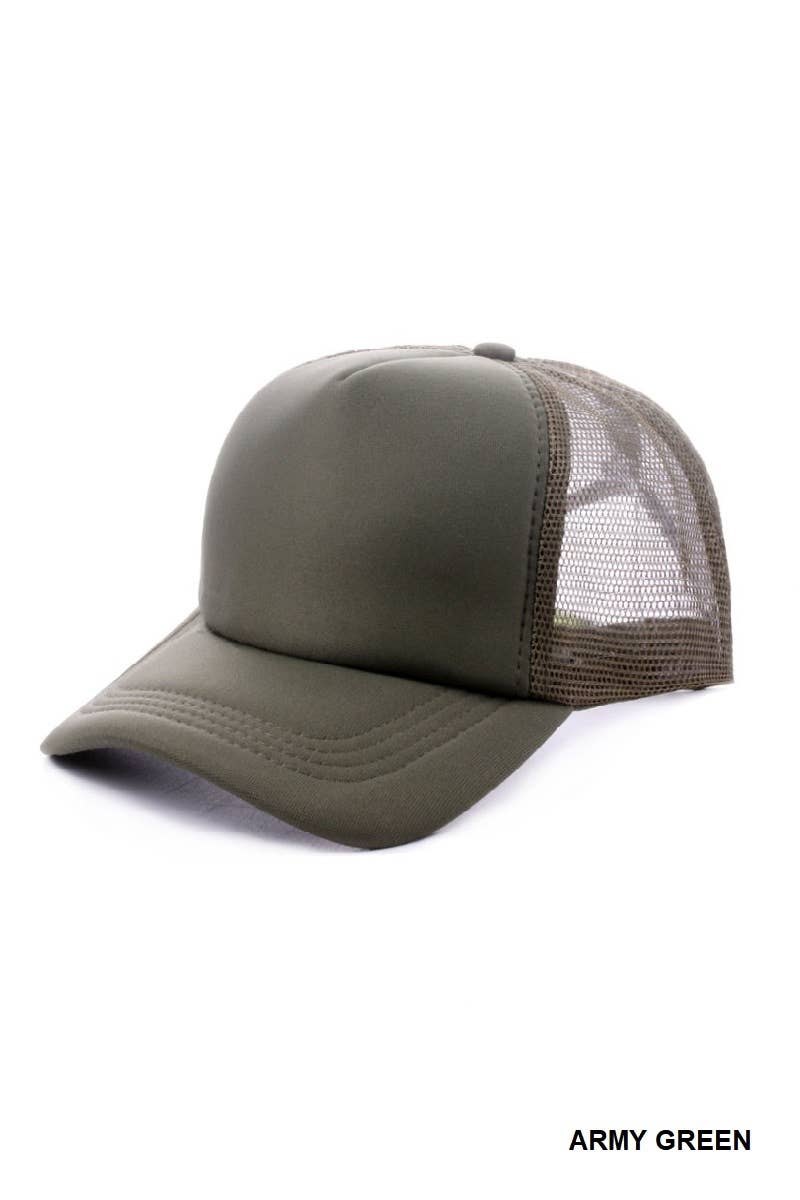 42POPS - SI-26827 Classic Solid Mesh Back Trucker Cap