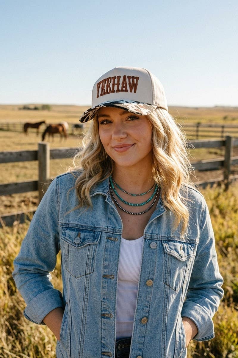 42POPS - 0118 Yeehaw Two Tone Canvas Cotton Cap SI-29122