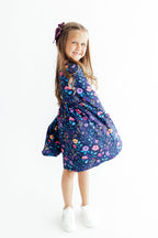 Botanical Beauty L/S Pocket Twirl Dress