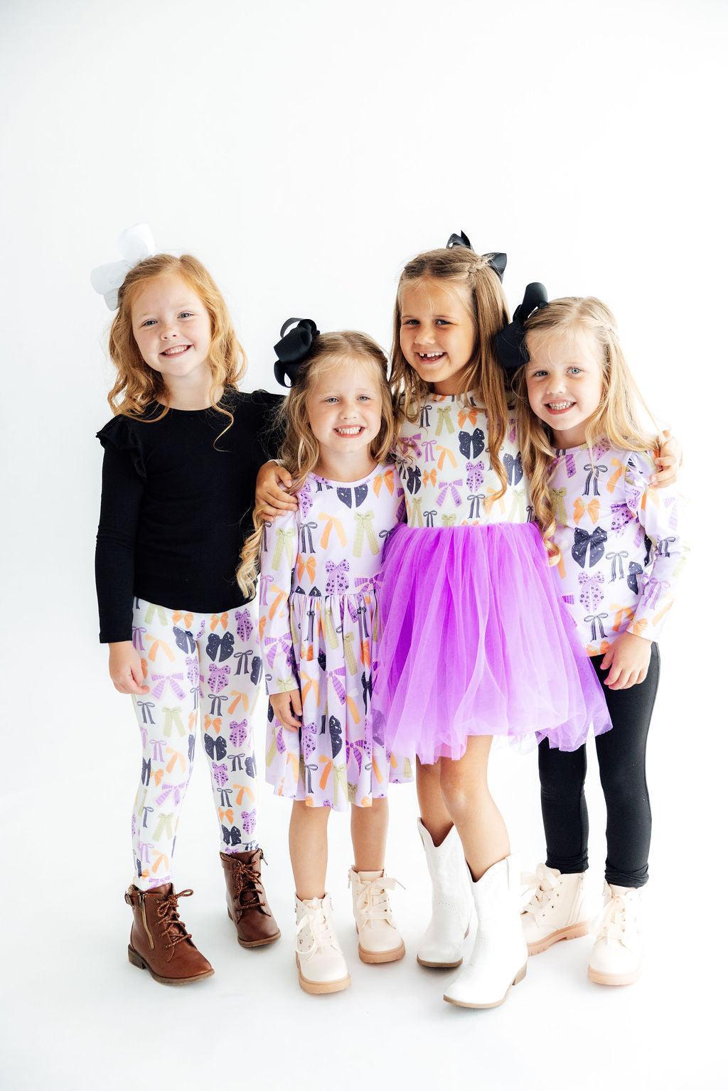 Tied with a Boo Lavender L/S Pocket Twirl Dress