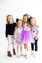 Tied with a Boo Lavender L/S Pocket Twirl Dress