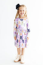 Tied with a Boo Lavender L/S Pocket Twirl Dress