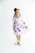 Tied with a Boo Lavender L/S Pocket Twirl Dress